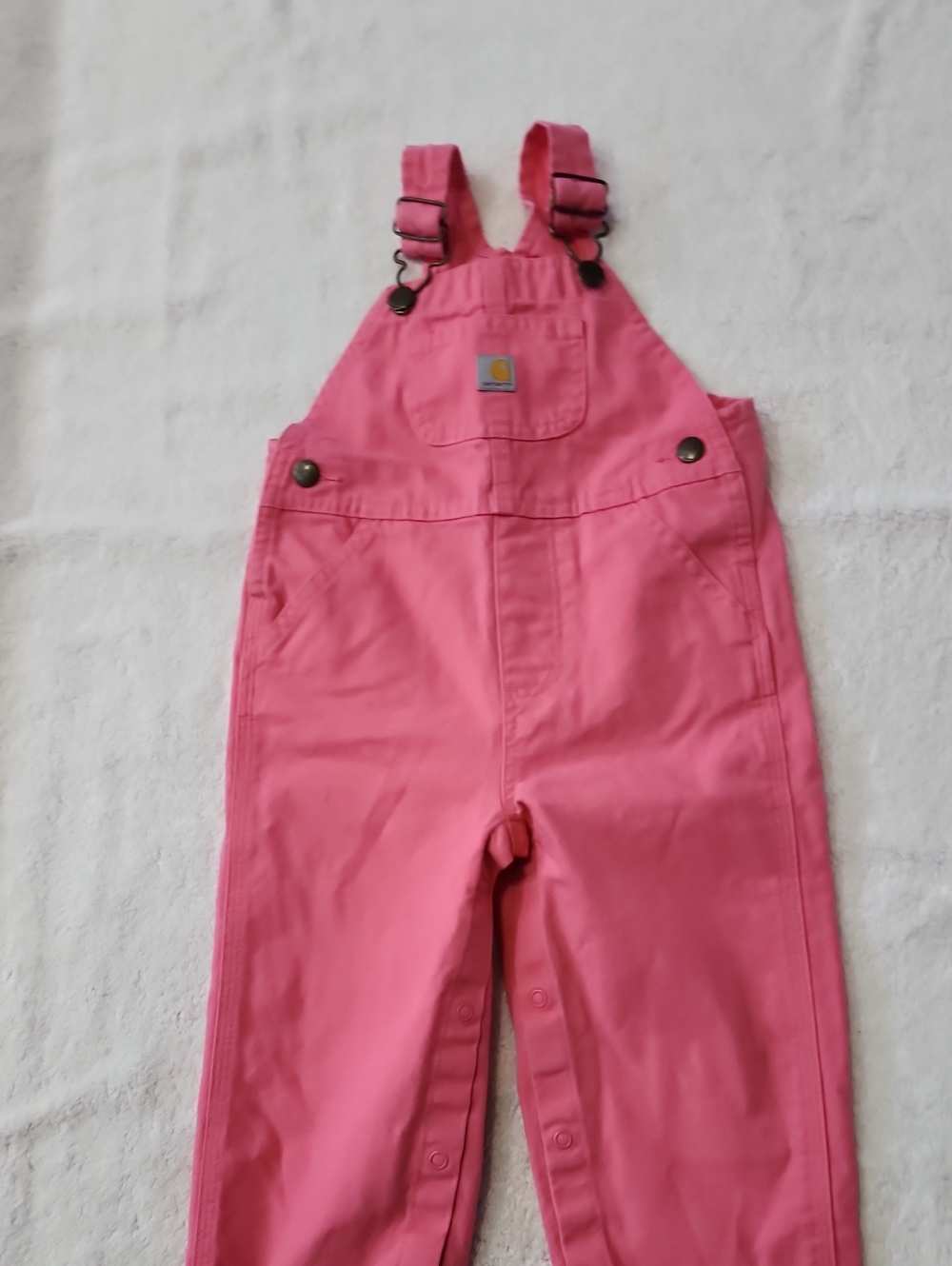 Carhartt Girls Bright Pink Overalls Size 18 Months Preowned